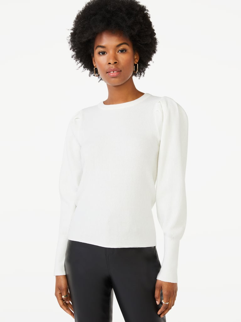 Scoop Women's Crewneck Puff Sleeve Sweater