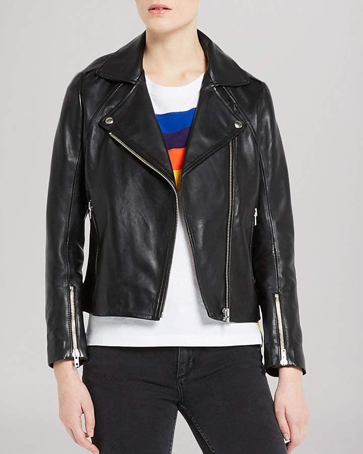 Sandro Jacket Veinarde Leather Biker