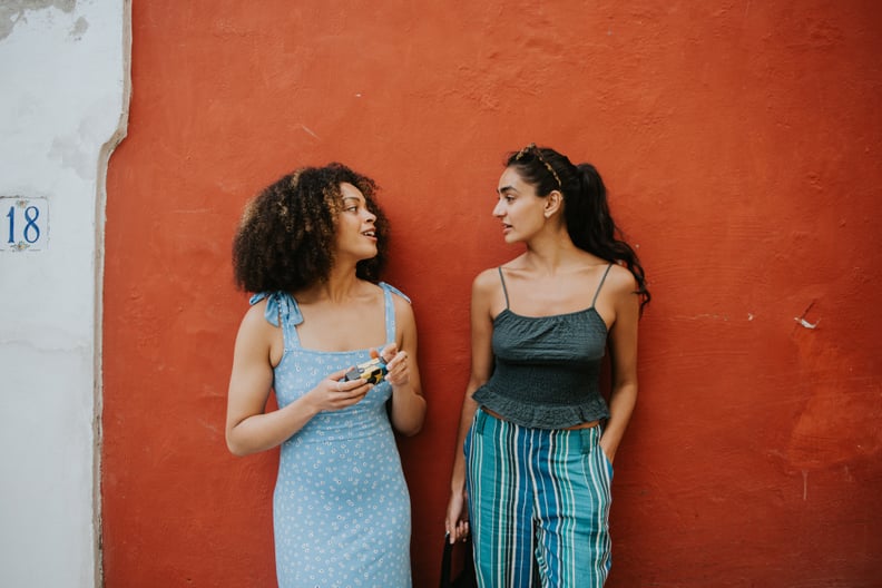 two friends talking