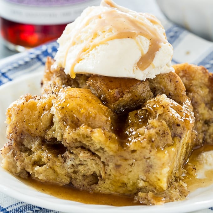 Bread Pudding with Buttered Rum Sauce Fall SlowCooker Recipes