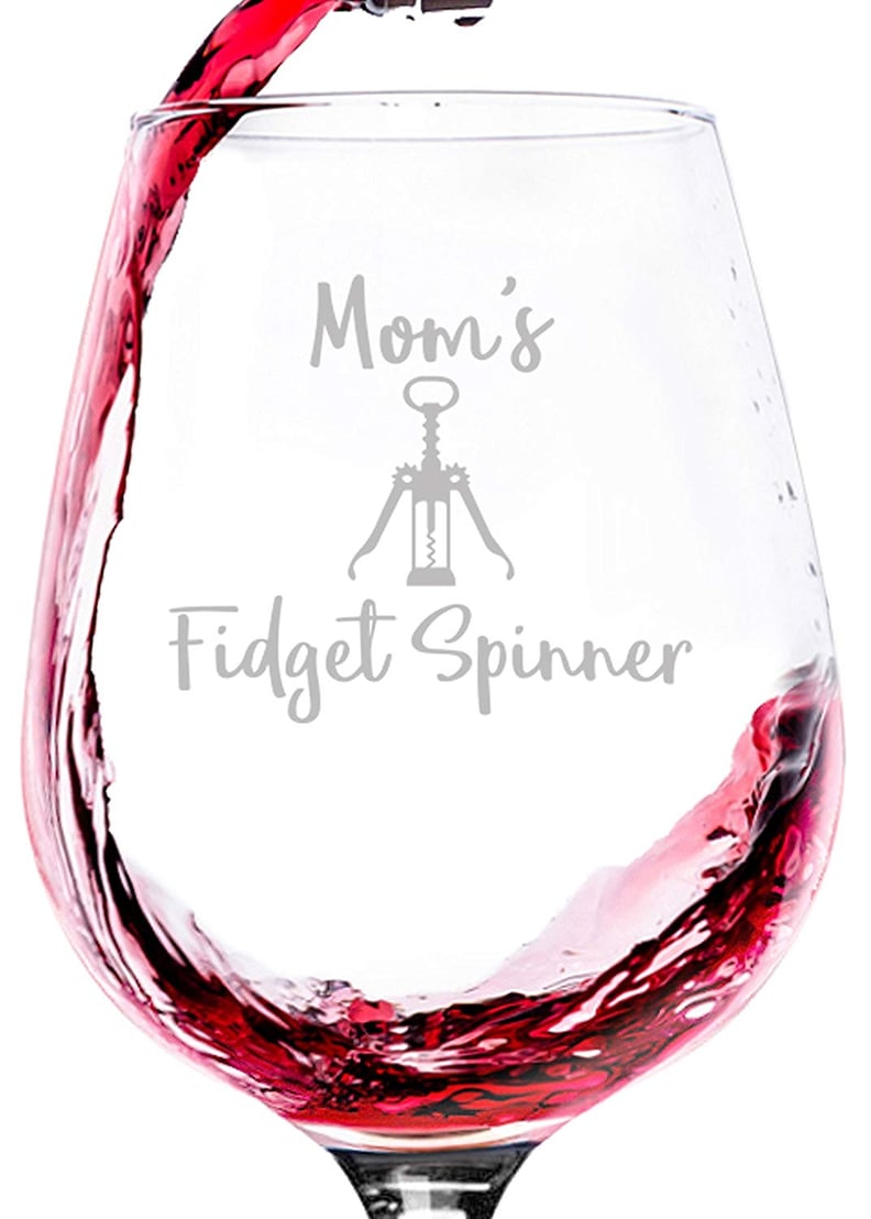 Wittsy Glassware Mom's Fidget Spinner Funny Wine Glass