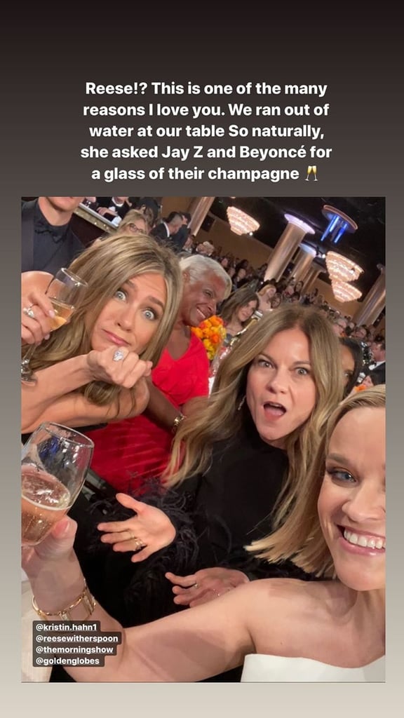 Jennifer Aniston Reese Witherspoon Drink Beyoncé's Champagne