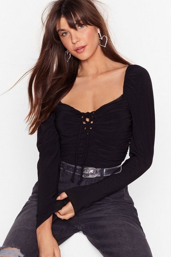 Lace Be Clear Square Neck Bodysuit