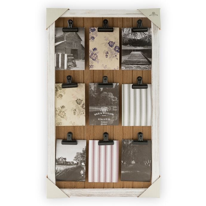 White Wash Pine Photo Clip Board Wall Frame