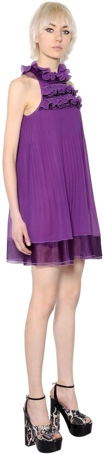 Giamba Pleated Techno Georgette & Organza Dress ($1,209)