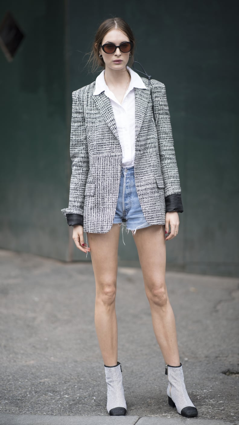 Dress Up Your Denim Shorts With a Blazer