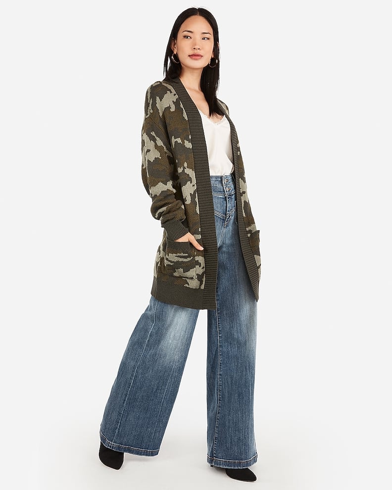 Express discount camo cardigan