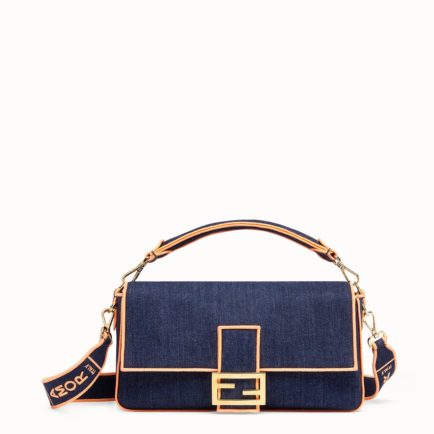 Fendi Blue/Brown Denim and Leather Baguette Crossbody Bag Fendi | The  Luxury Closet