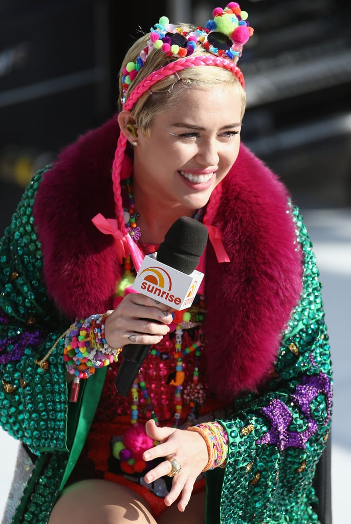 Miley Cyrus performed at the Sydney Opera House in Australia on Monday.