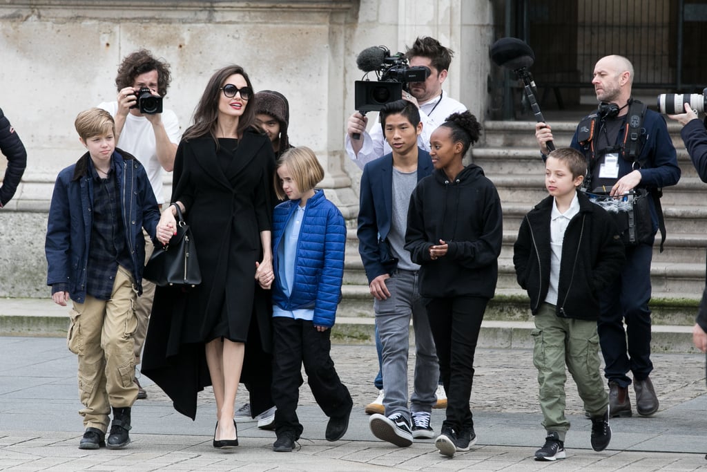 Angelina Jolie and Kids at the Louvre in Paris January 2018