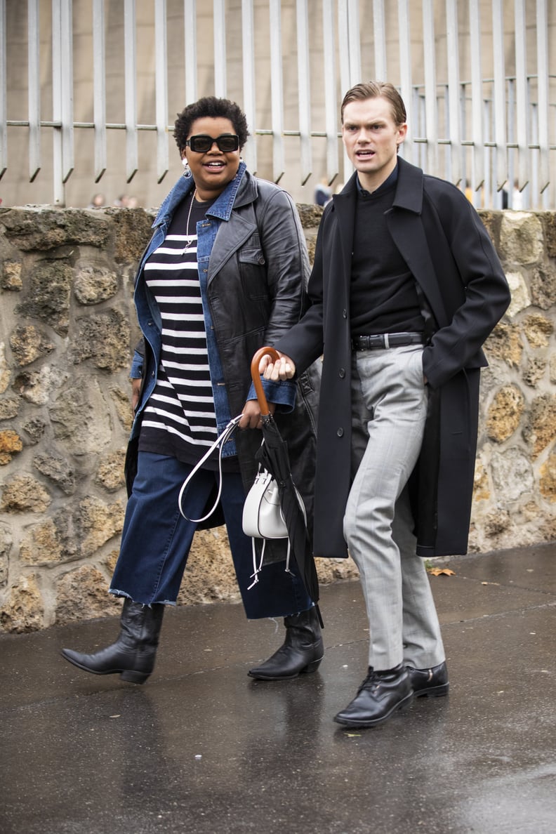 Baggy-Jeans Outfit: With a Shacket and Western Boots