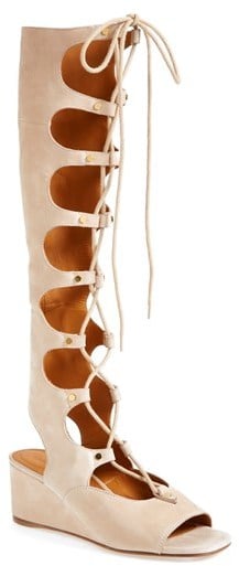 Chloé Suede Wedge Gladiator Sandal