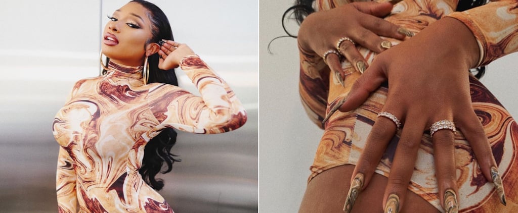 Megan Thee Stallion's Marble Nail Art on Instagram