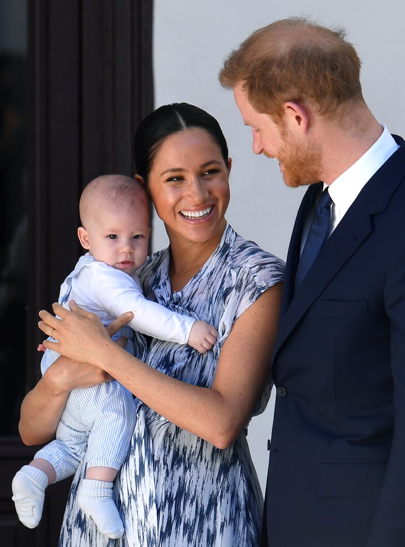 CAPE TOWN, SOUTH AFRICA - SEPTEMBER 25: Prince Harry, Duke of Sussex, Meghan, Duchess of Sussex and their baby son Archie Mountbatten-Windsor meet Archbishop Desmond Tutu at the Desmond & Leah Tutu Legacy Foundation during their royal tour of South Africa