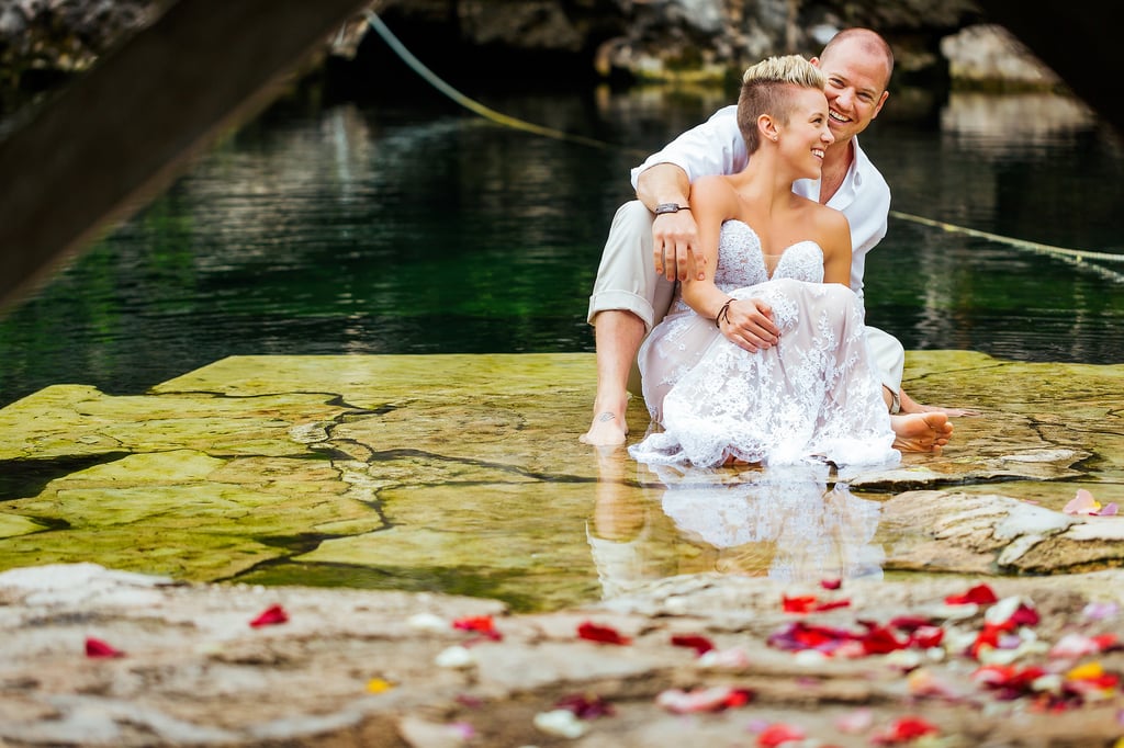 Underwater Trash-the-Wedding-Dress Shoot