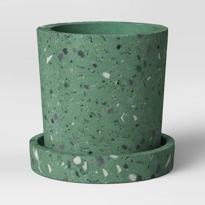 Project 62 4" Concrete Terrazzo Planter Green