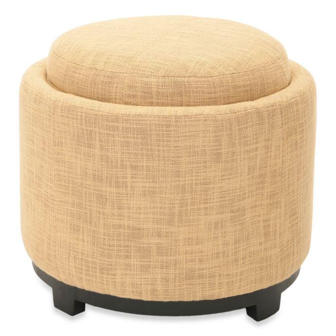 Safavieh Chelsea Round Tray Ottoman Best Bed Bath and Beyond Dorm