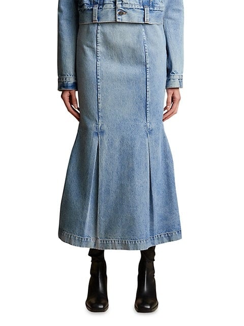 Khaite Levine Denim Midi-Skirt