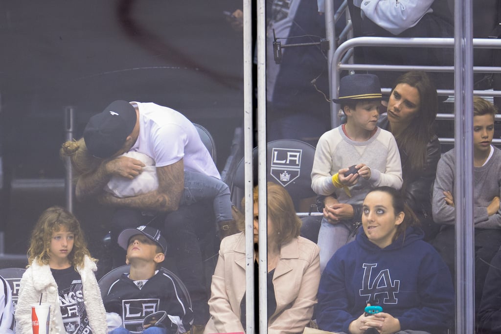 The Beckhams at the LA Kings Game 2014