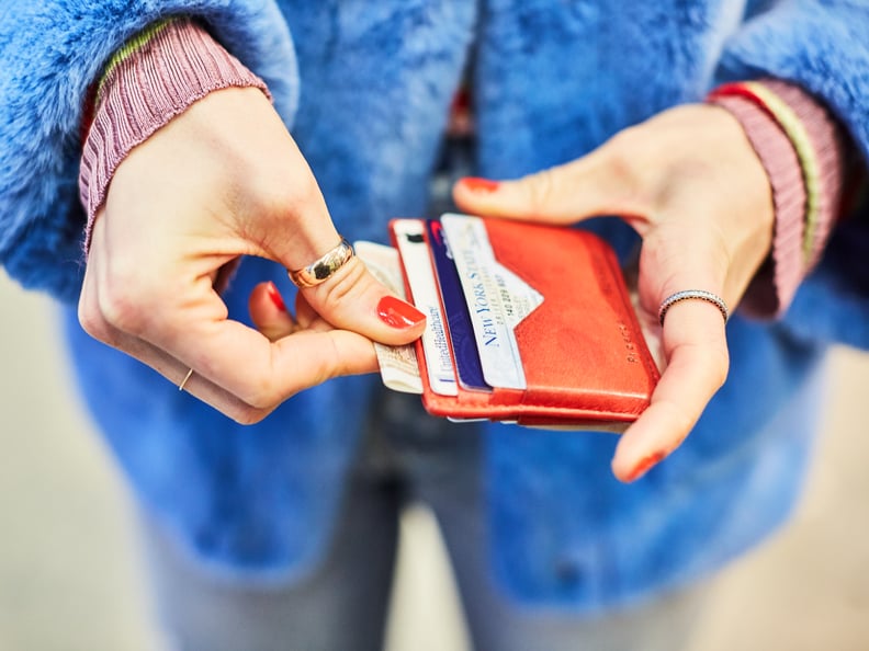 Sort through your wallet and remove items you don't need for your trip.