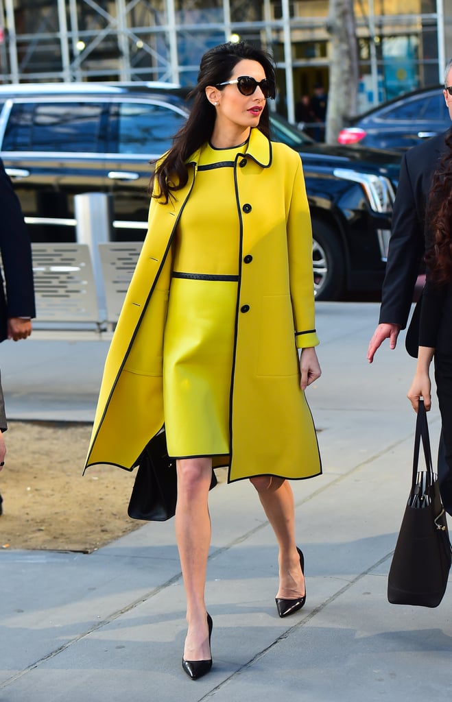Amal Clooney's Yellow Bottega Veneta Dress March 2017