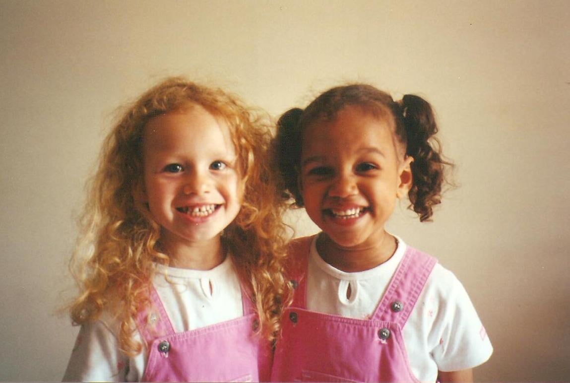 Identical twins one black sales one white