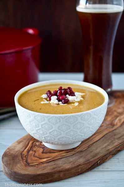 Irish Red Ale Butternut Squash Soup With Goat Cheese