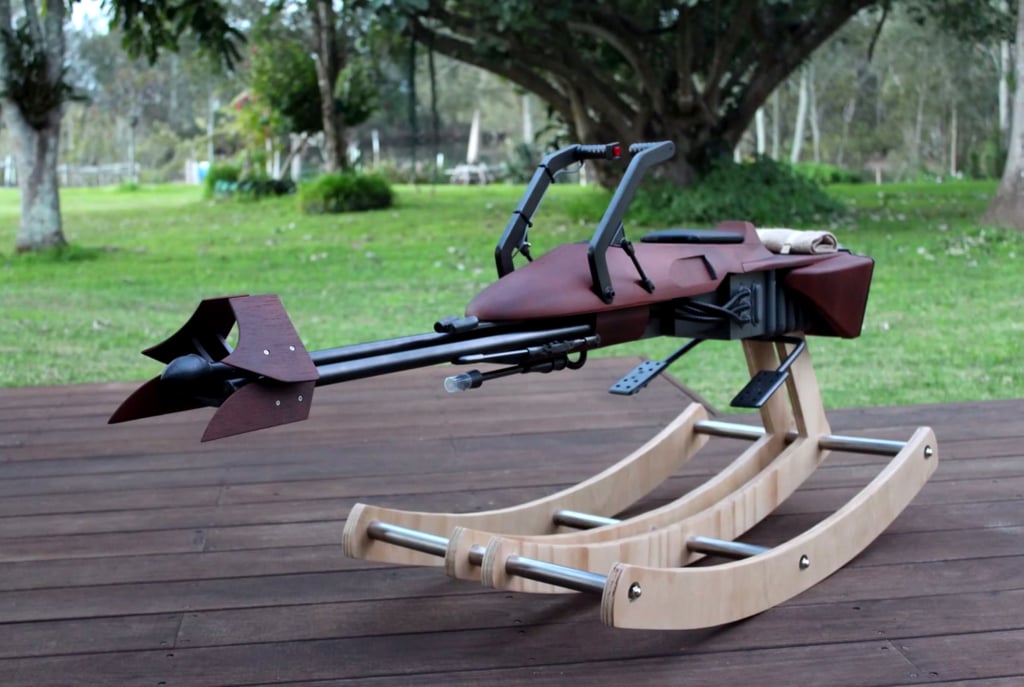 The completed rocking speeder bike. Isn't it awesome?