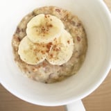 Microwaveable Mug Oatmeal With Peanut Butter and Banana