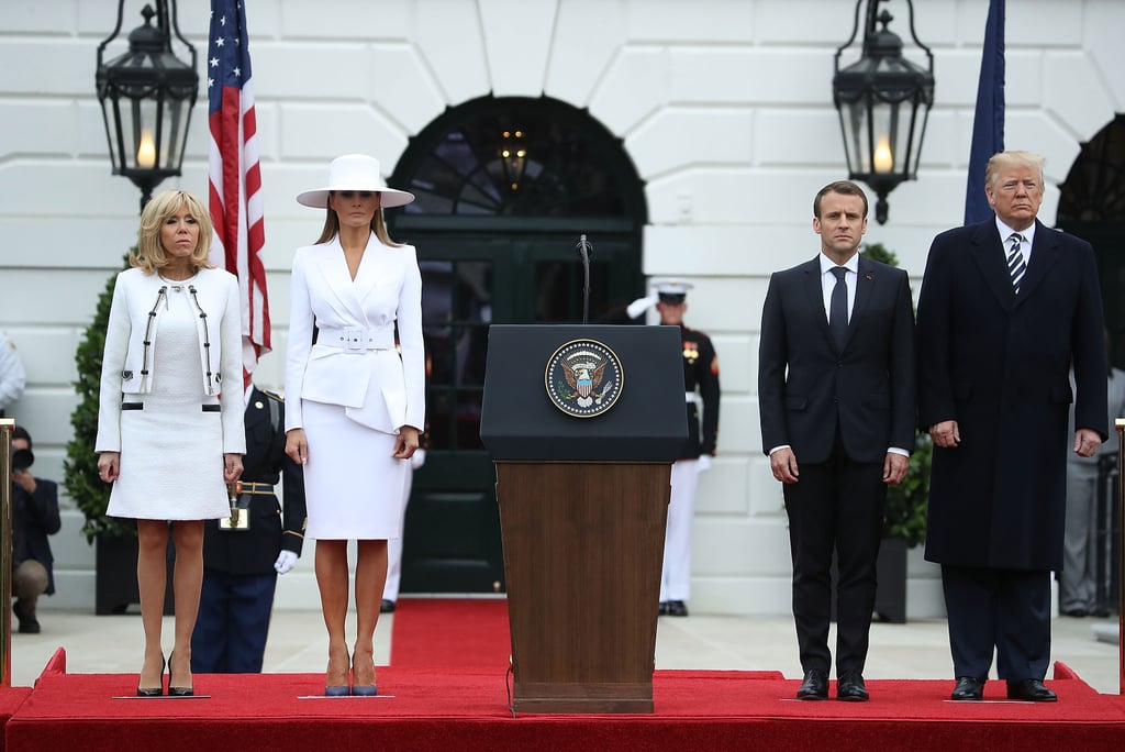 Melania Trump White Hat and Michael Kors Suit 2018