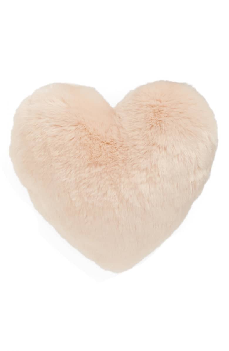 Nordstrom At-Home Cuddle Up Faux Fur Heart Accent Pillow