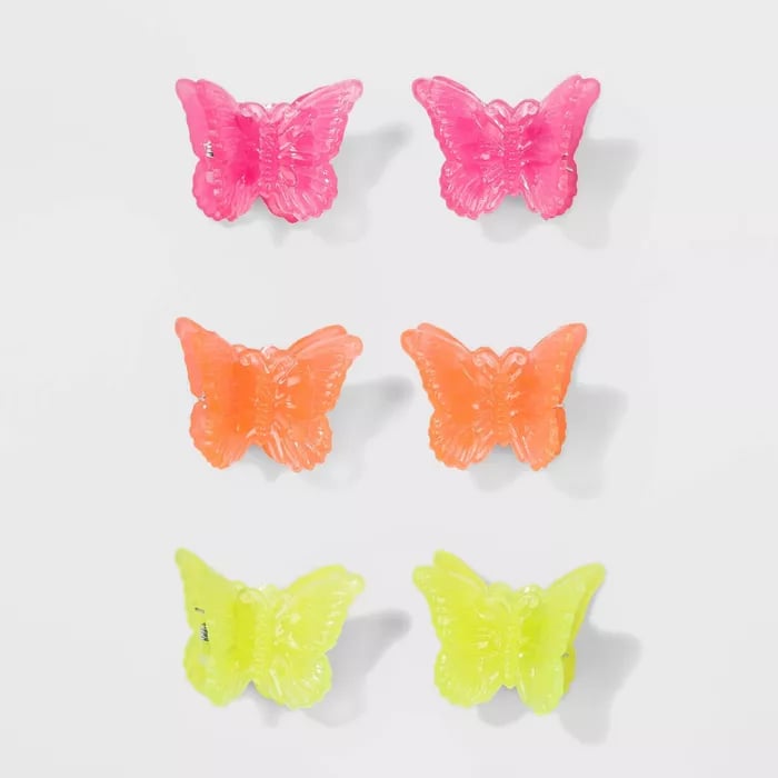 野生寓言果冻完成塑料蝴蝶形状的头发爪夹