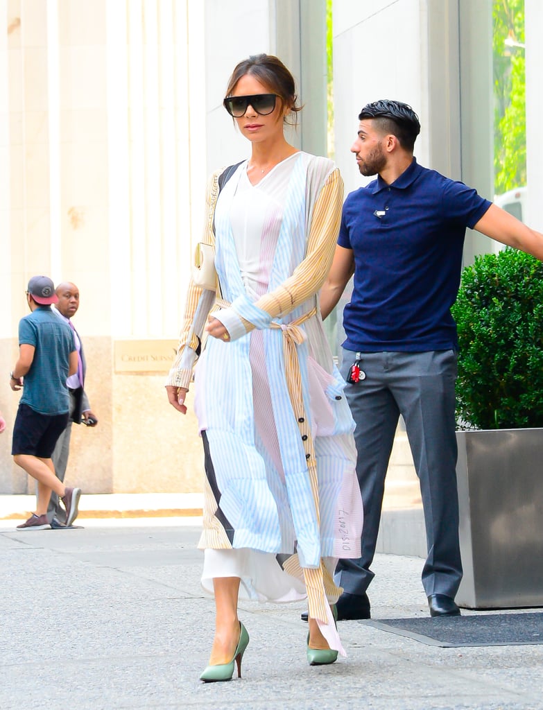 Victoria Beckham Green Heels in NYC 2018