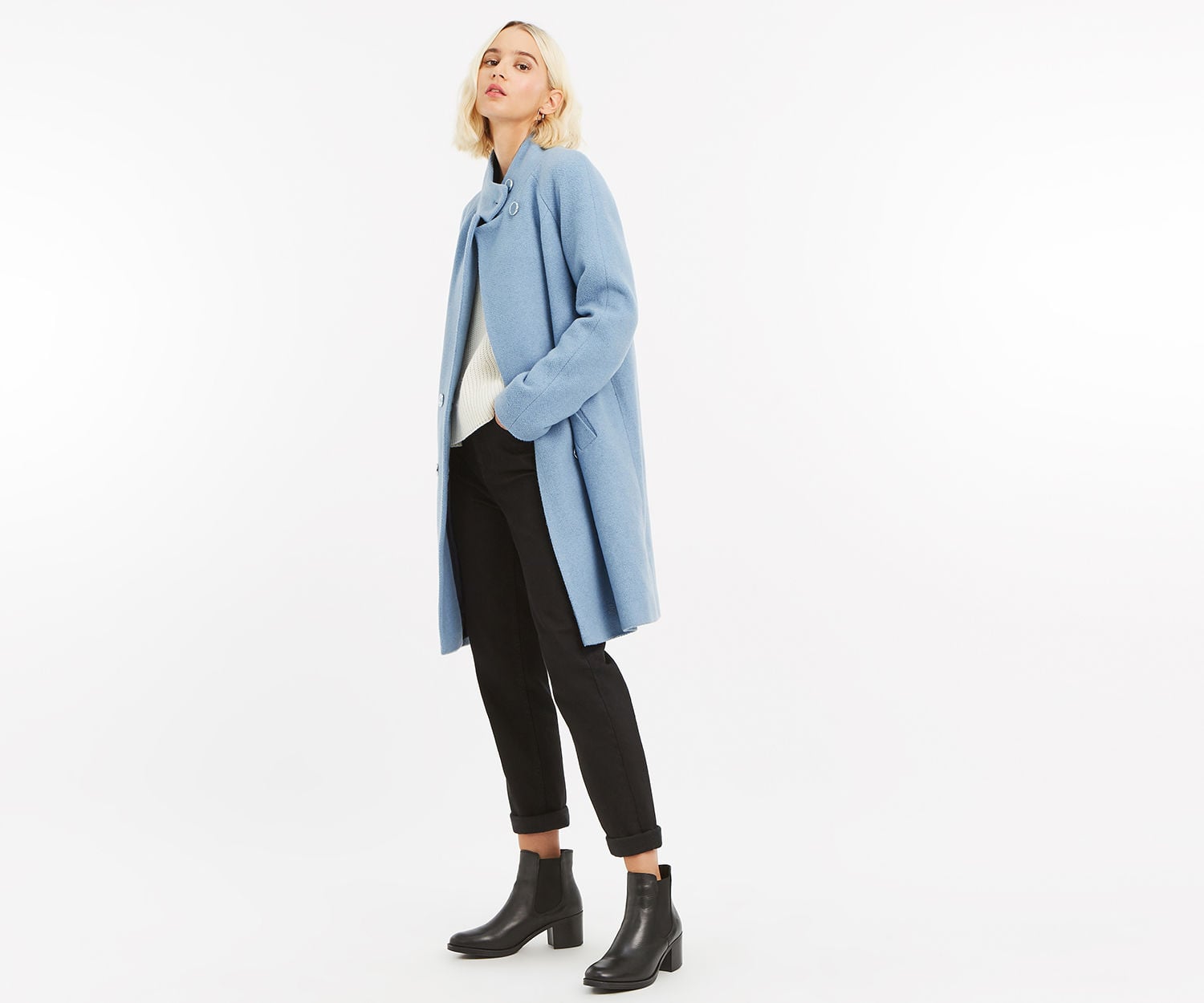 Oasis ash hot sale funnel neck coat