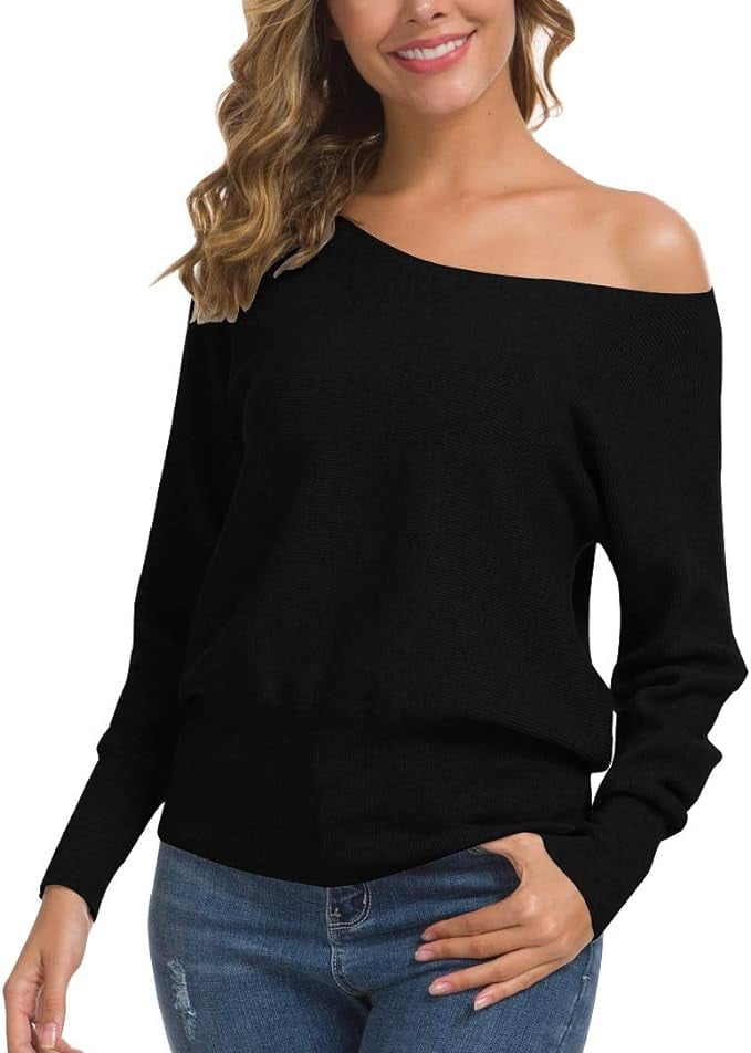 An Off Shoulder Sweater