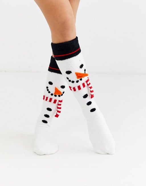 ASOS Design Holidays Fluffy Snowman Slipper Socks