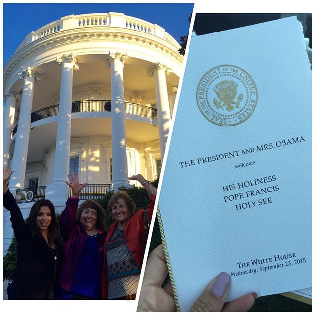 Eva Longoria and Her Sister Meet Pope Francis in DC
