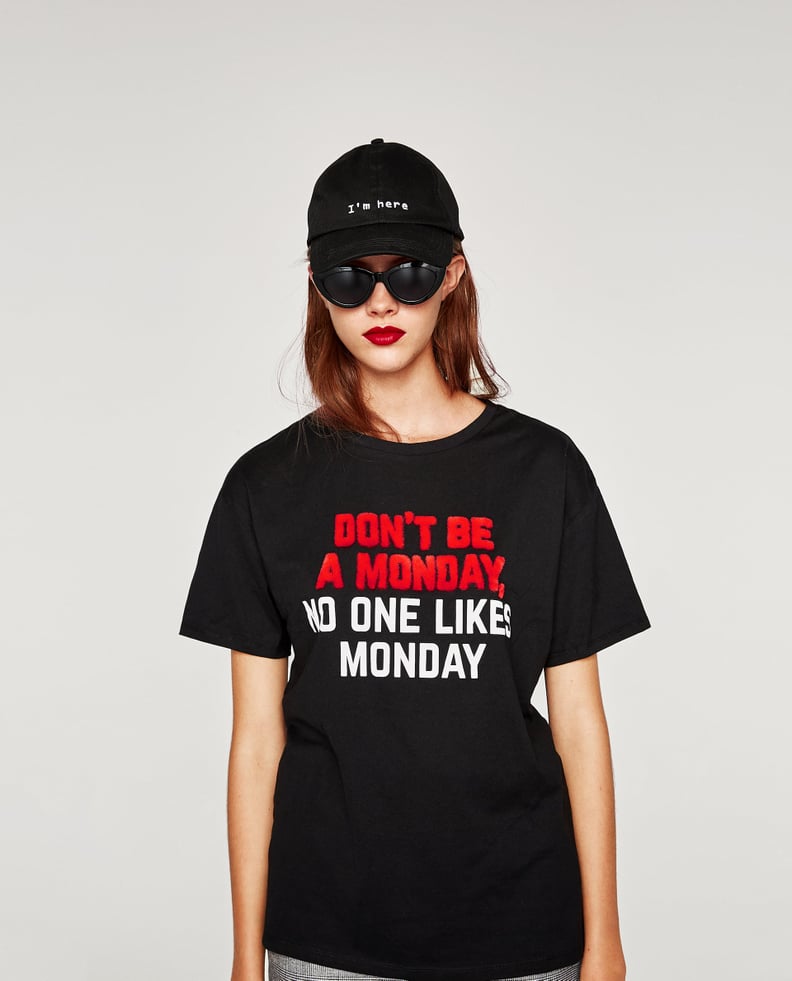 Zara T-Shirt With Front Slogan