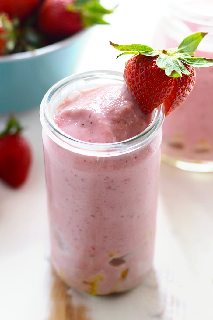 Pineapple Upside Down Strawberry Smoothie