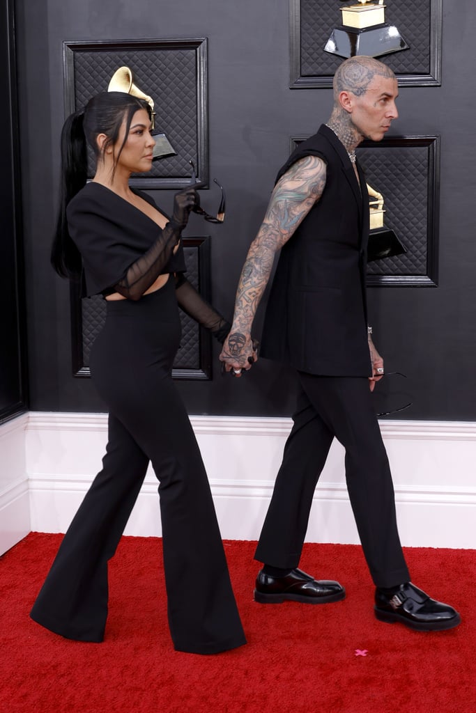 Kourtney Kardashian and Travis Barker's Grammys Outfits 2022