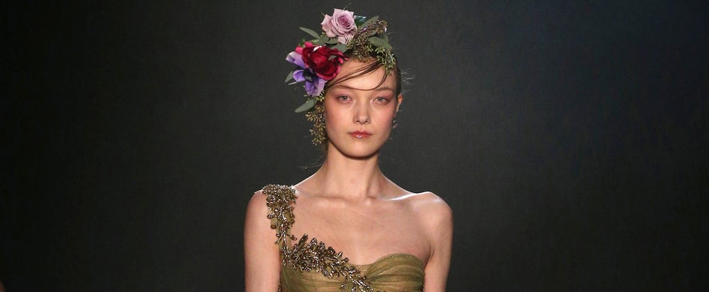 Marchesa Flowers Sewn Hair New York Fashion Week Fall 2017
