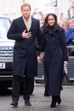Meghan Markle and Prince Harry Make a Stylish Royal Pair With Matching Navy Coats