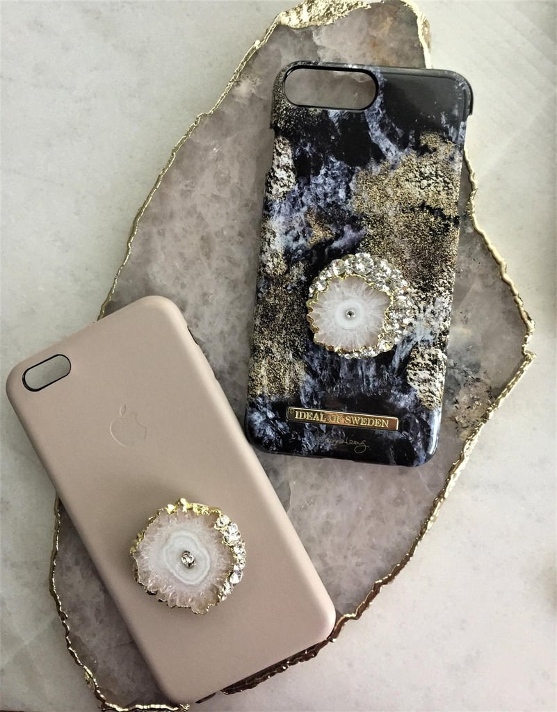 Swarovski & Gold Dipped Quartz Stone Phone Grip Cap