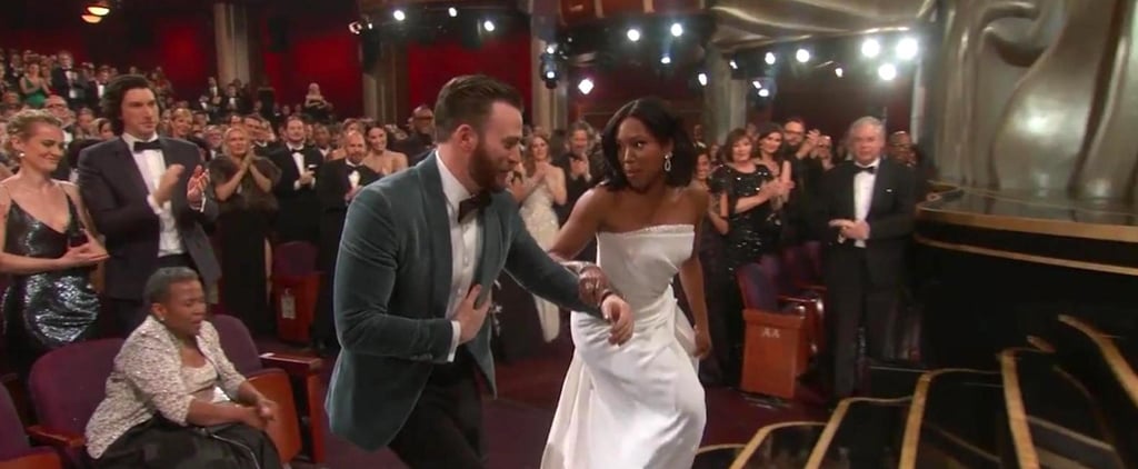 Chris Evans Helping Regina King Up the Stairs 2019 Oscars