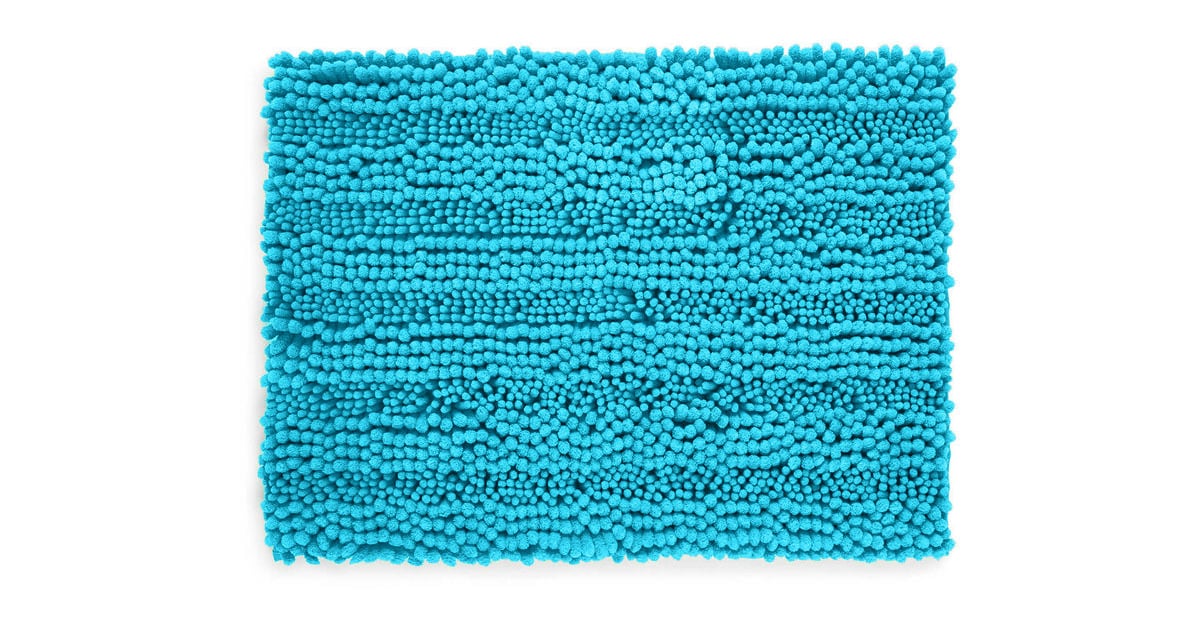 Chenille Lines Bath Rug Collection 36 Aqua Blue Decor