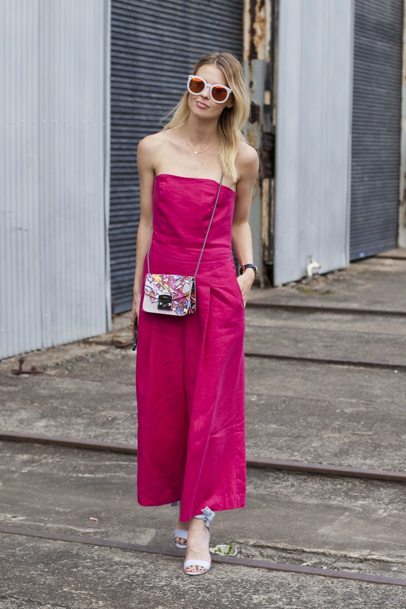 A bright-colored jumpsuit