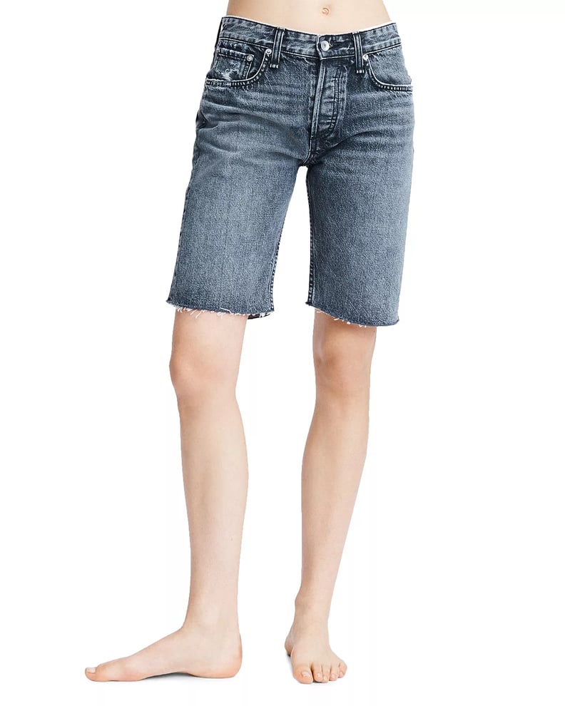 rag & bone Rosa Cotton Bermuda Shorts in Clean Black