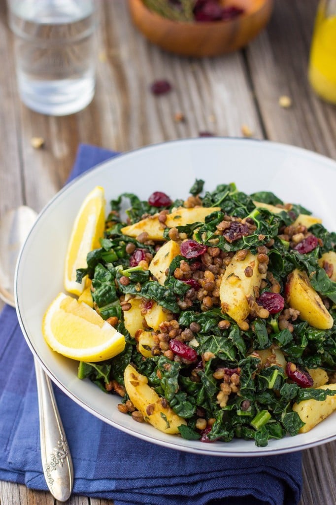 Warm Lentil, Kale, and Potato Salad