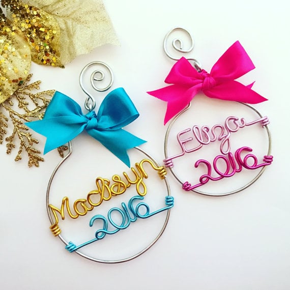 Wire Name and Year Ornament