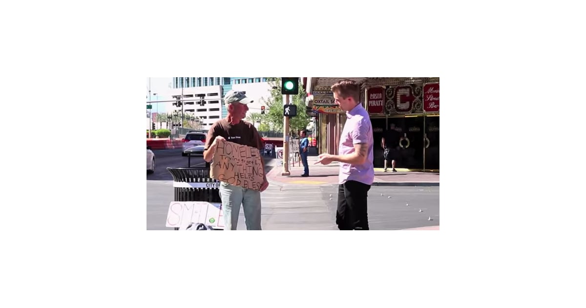 Magician Rips Up Homeless Mans Sign Video Popsugar Celebrity 